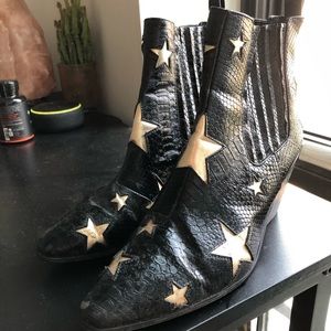 Betsey Johnson Edison Black Star Ankle bootie. Scuff on back of right heel